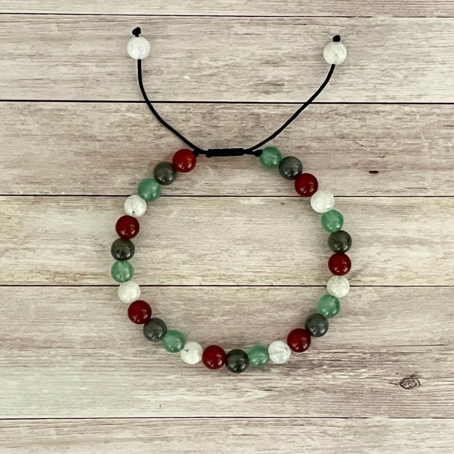 Bracelet en pierre de lune labradorite aventurine cornaline, thème parcours PMA