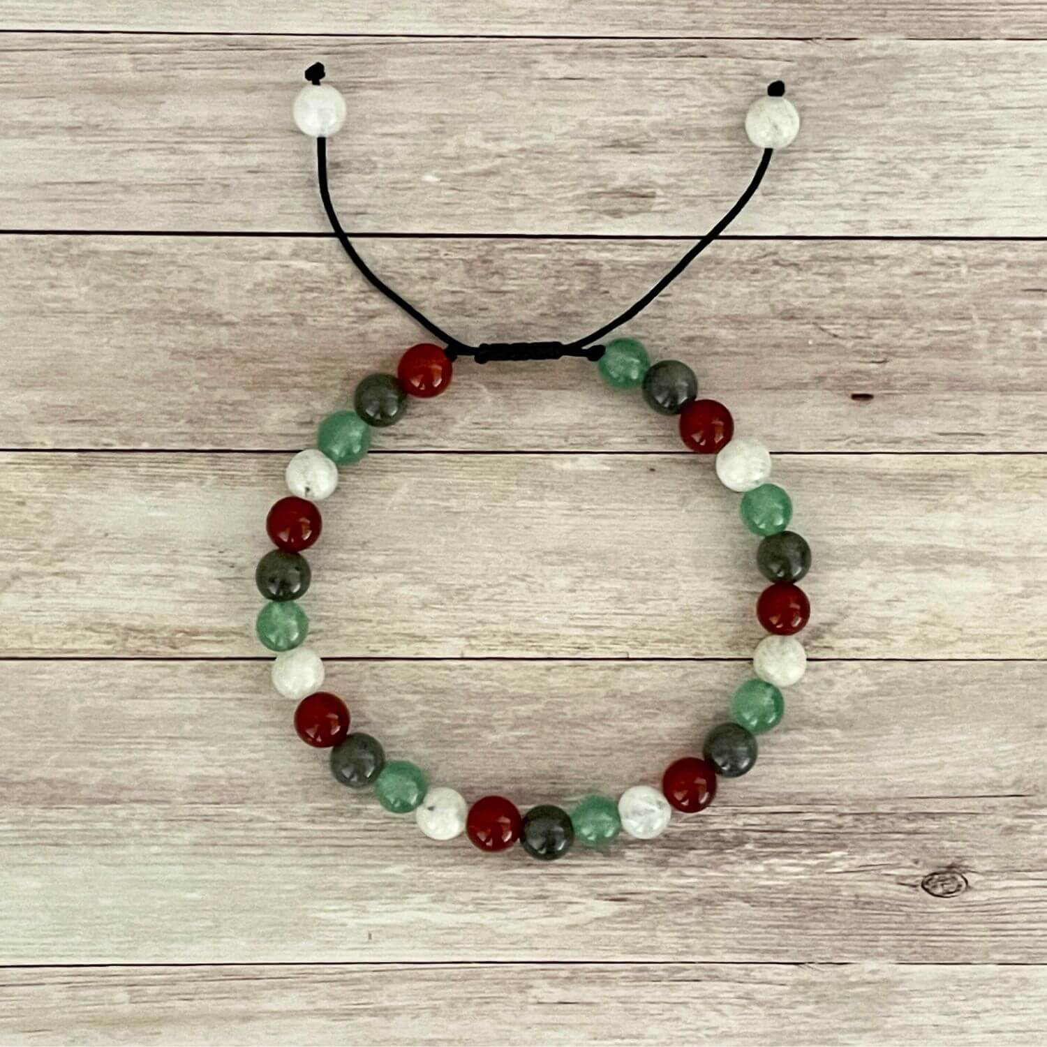 Bracelet en pierre de lune labradorite aventurine cornaline, thème parcours PMA