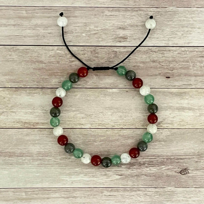 Bracelet en pierre de lune labradorite aventurine cornaline, thème parcours PMA