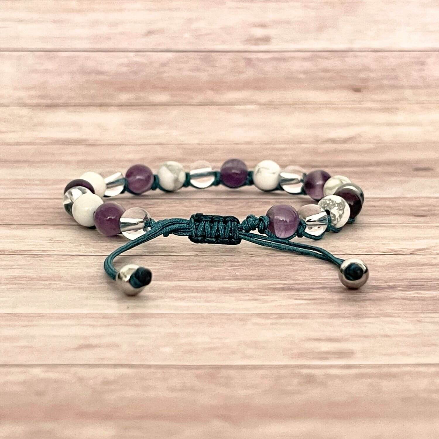 Bracelet bien-être mixte en pierres naturelles apaisantes