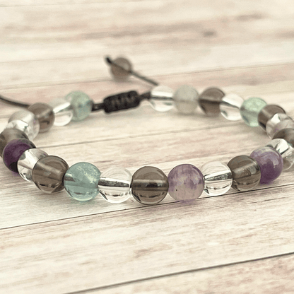 Détail des perles du bracelet Focus Doux en pierres naturelles