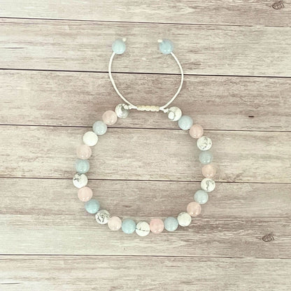 Bracelet d’intention douceur intérieure aux couleurs pastel