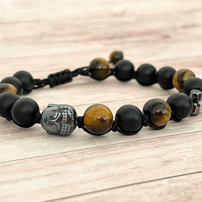 Bracelet Onyx Œil de Tigre 8 mm – bijoux en pierres naturelles, finition soignée