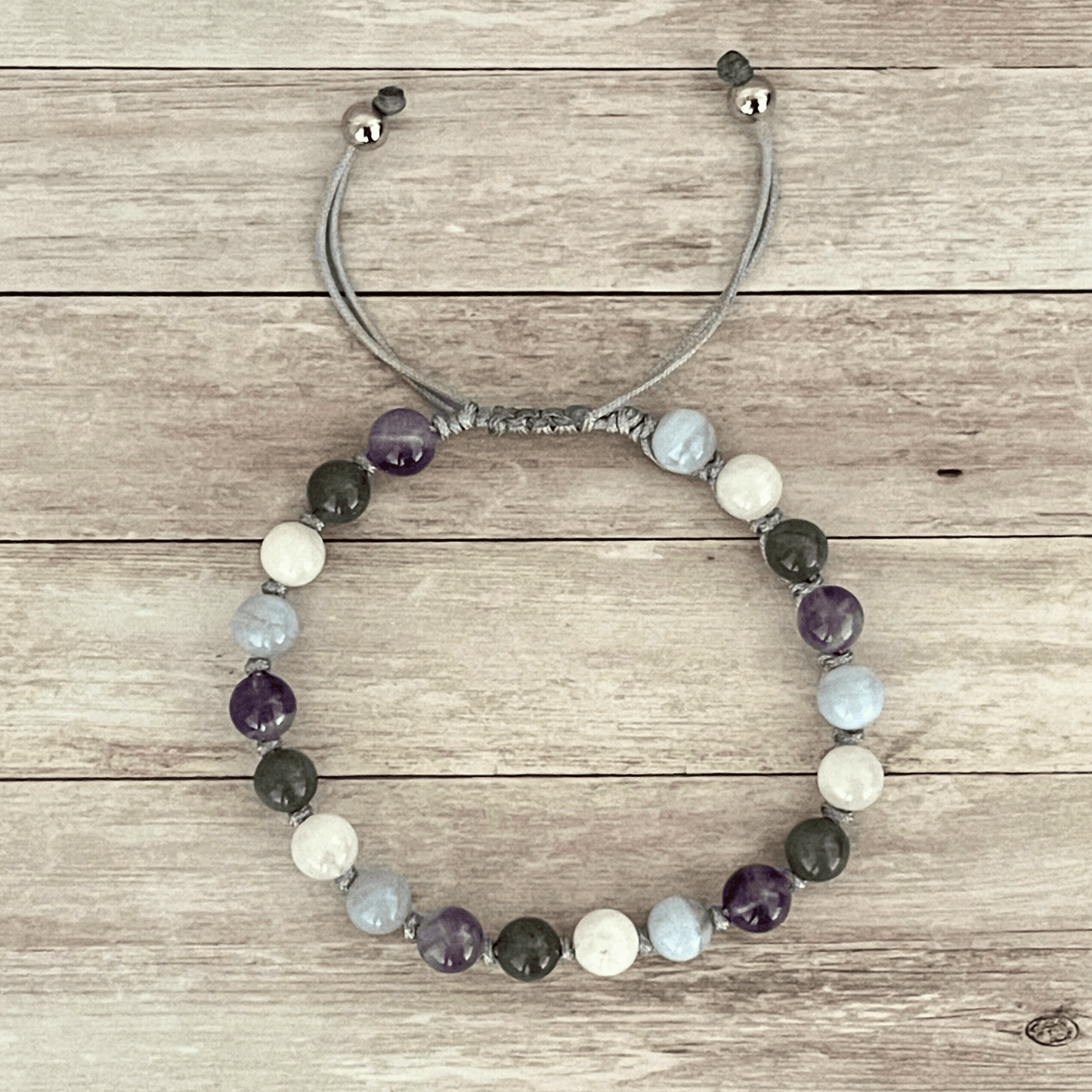 Bracelet personnalisé en pierres naturelles, cordon de couleur au choix, taille adaptée à votre poignet