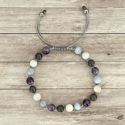 Bracelet personnalisé en pierres naturelles, cordon de couleur au choix, taille adaptée à votre poignet