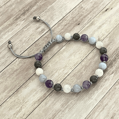 Bijou sur mesure en pierres naturelles, bracelet personnalisable avec cordon ajustable et coloris au choix