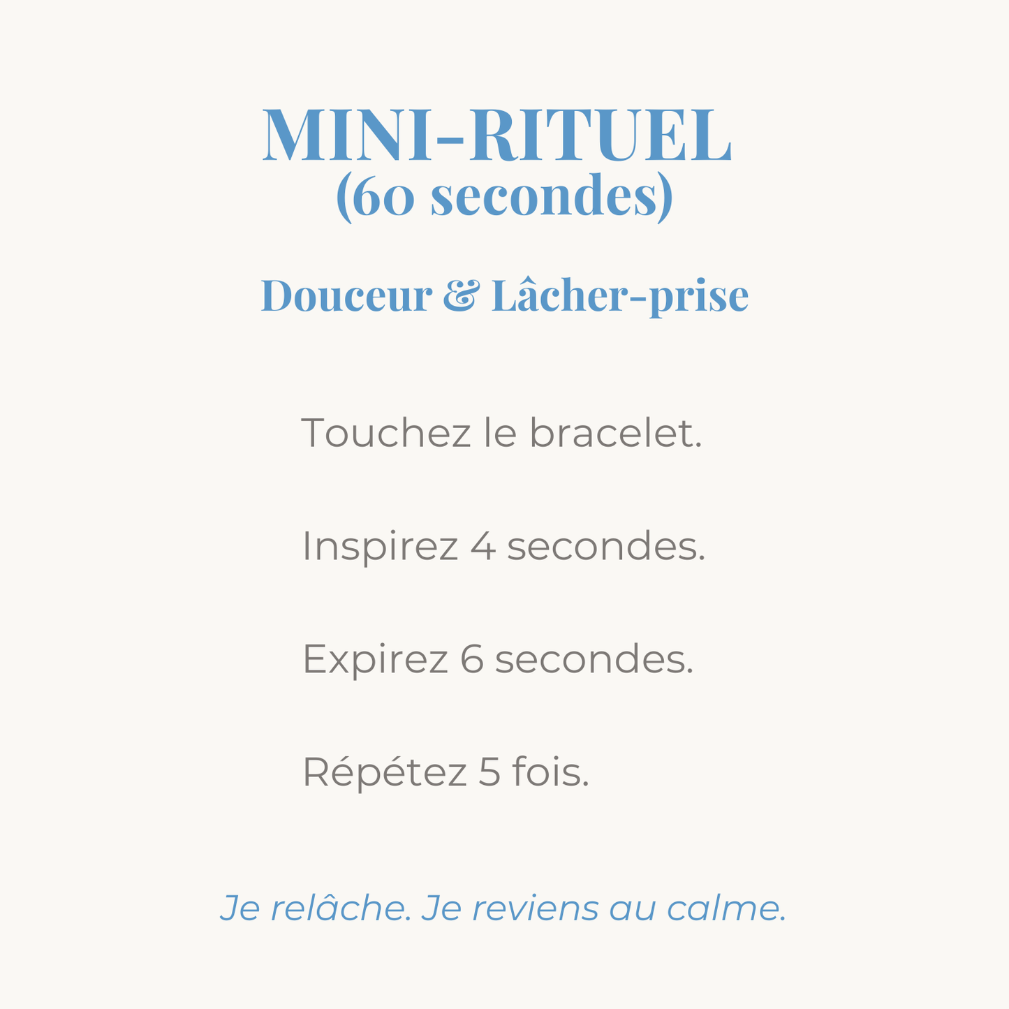 mini rituel douceur et lacher prise pour accompagner le bracelet en pierres naturelles