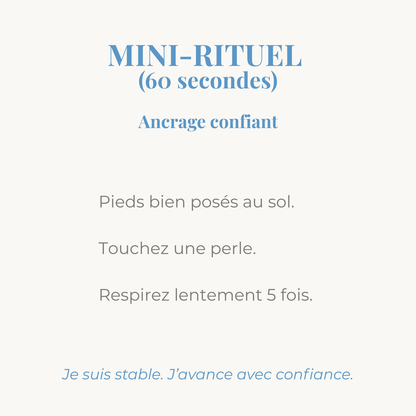 mini rituel ancrage confiant avec un bracelet en pierres naturelles