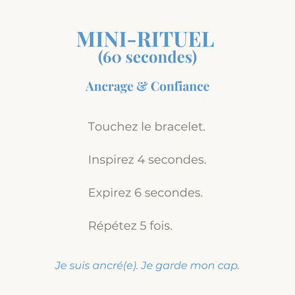 mini rituel ancrage et confiance pour accompagner le bracelet en pierres naturelles