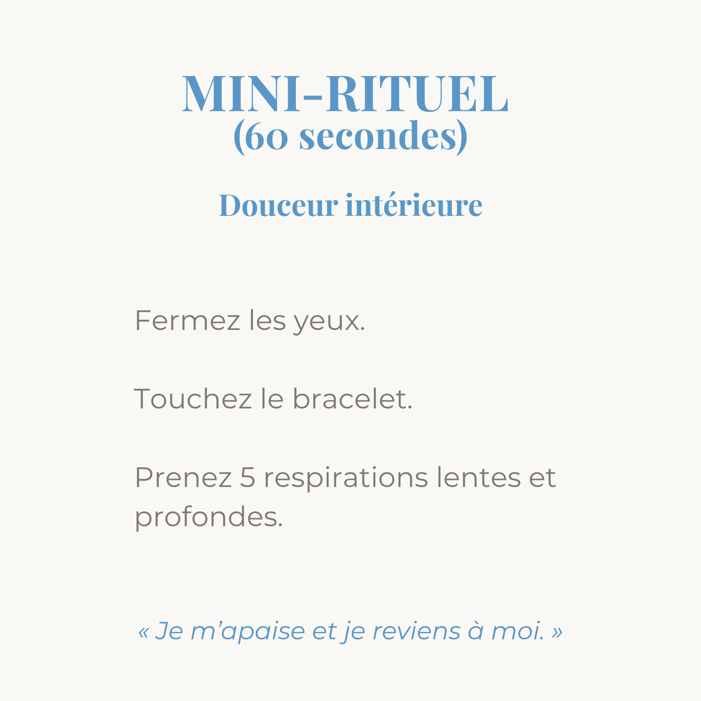 Mini-rituel Douceur intérieur, respiration 60 secondes
