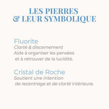 Les pierres de fluorite et cristal de roche et leur symbolique.