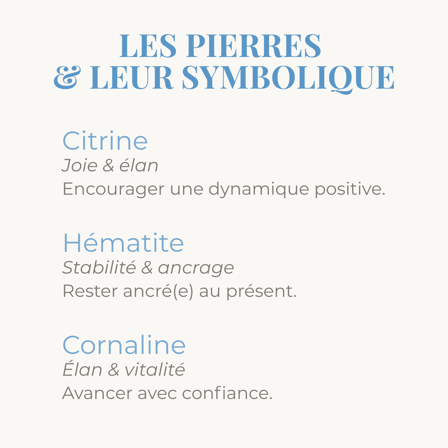 Citrine Hématite Cornaline , symbolique des pierres