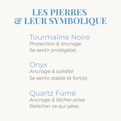 Tourmaline noire Quartz Fumé Onyx, symbolique des pierres